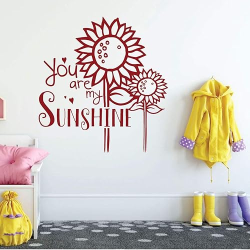 Miniatura 5 de Sunflower Wall Decal  You are My Sunshine Song Lyrics Quote  Flower, Nature Themed Vinyl Decor for Child Bedroom, Playroom, Preschool, Classroom