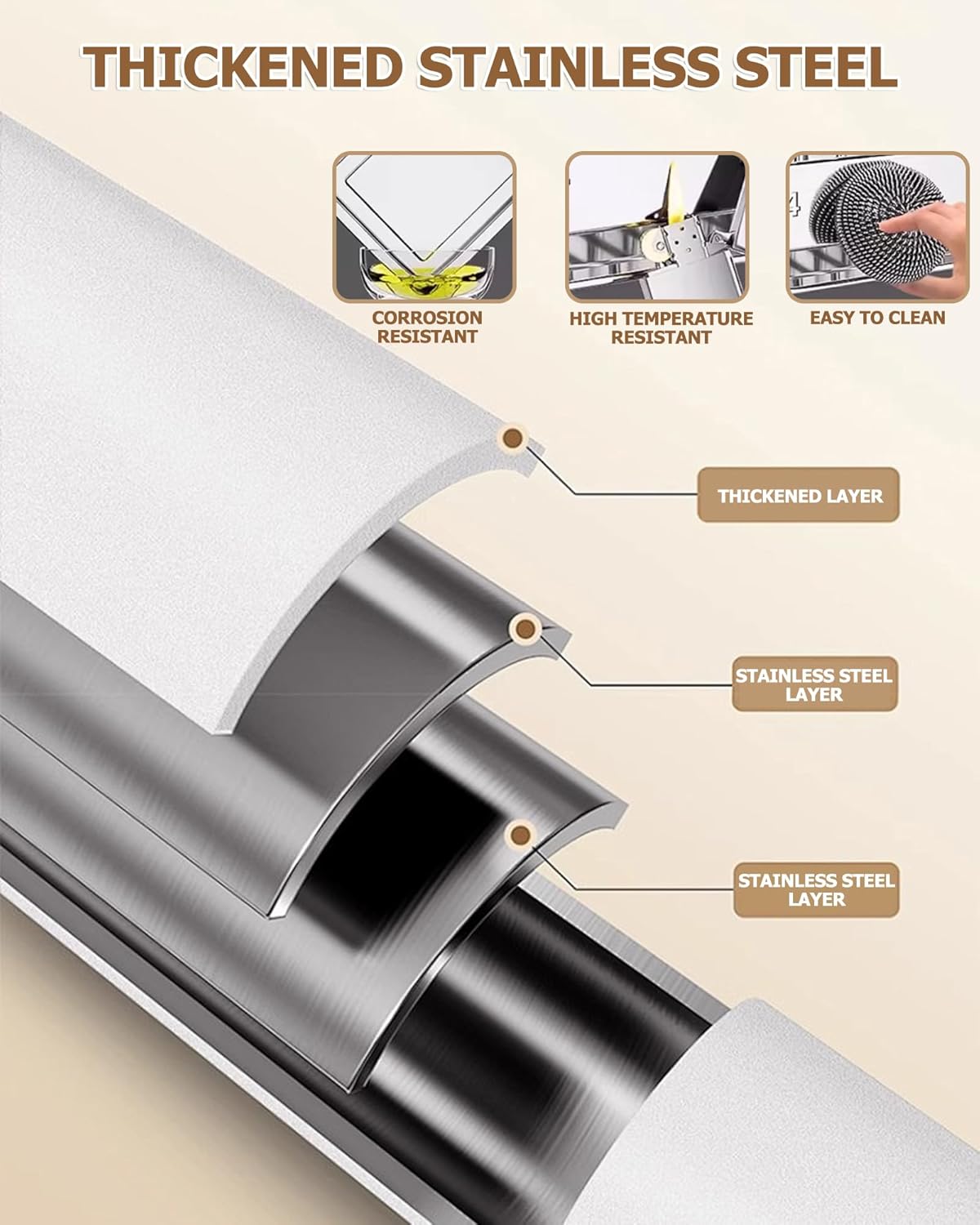 Stainless Steel Dish Drying Rack 3 Tier Dish Rack with Drainer Tray Utensil Holder and Cutting Board Holder Large Capacity Dry Rack for Dishes Kitchen Counter Silver (16.1" L x 10.6" W x 24.6" H)