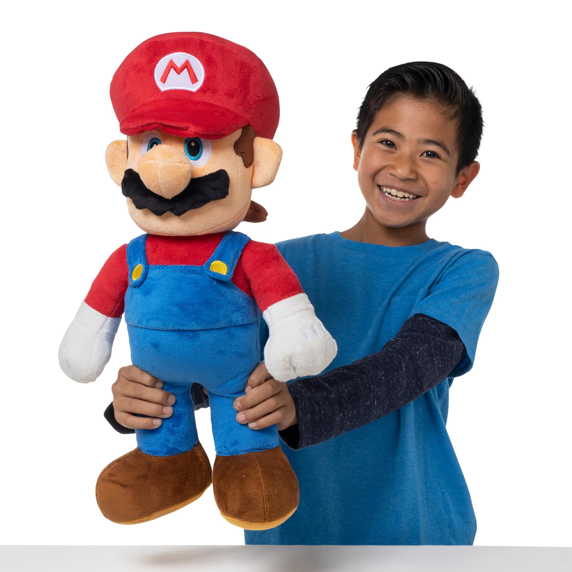 Image secondaire de Nintendo Mario Bros - Peluche Mario Géante 50 cm - Licence Officielle pour Les Fans - Parfaite pour Câlins Et Décorations - Pelu