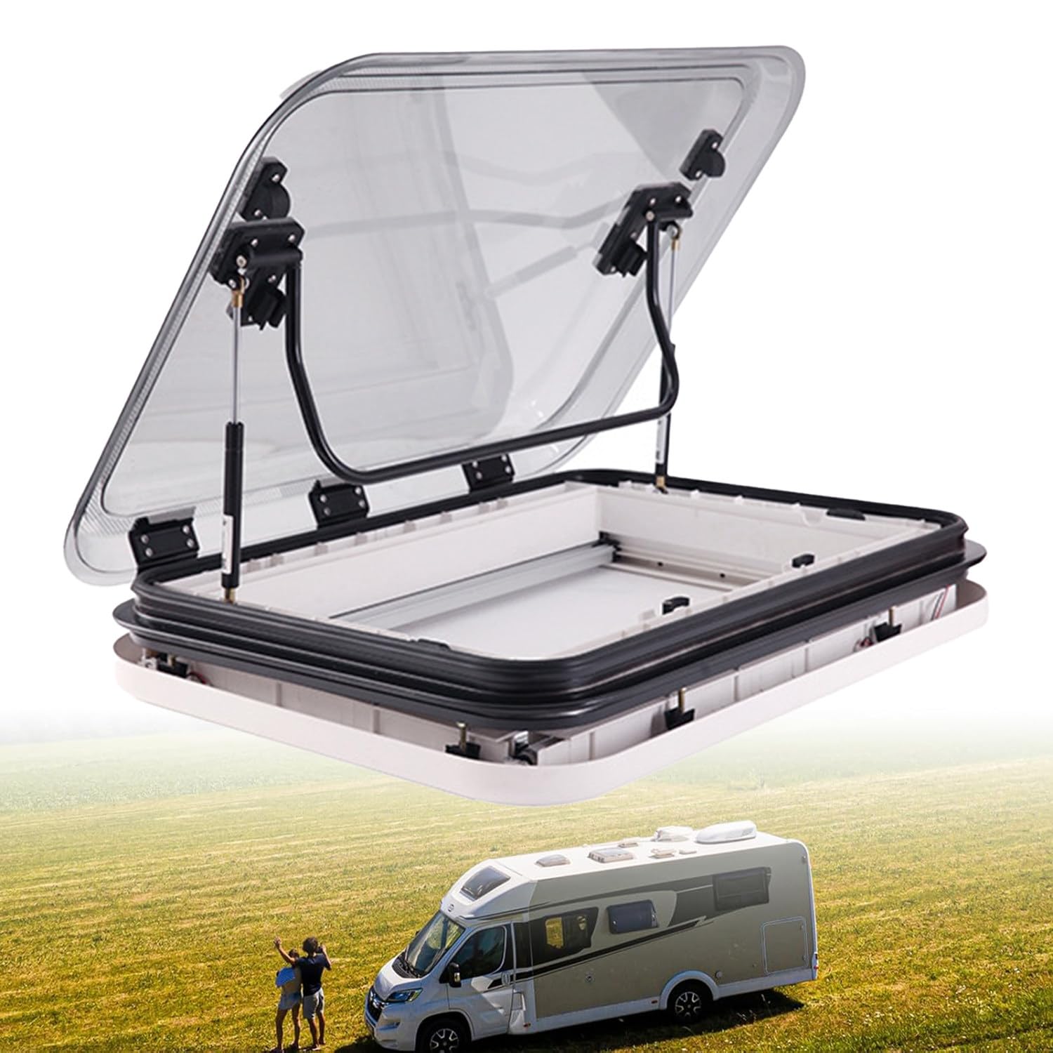 RV Roof Ventilation Hatch with Integrated LED Lighting for Enhanced Camper Comfort