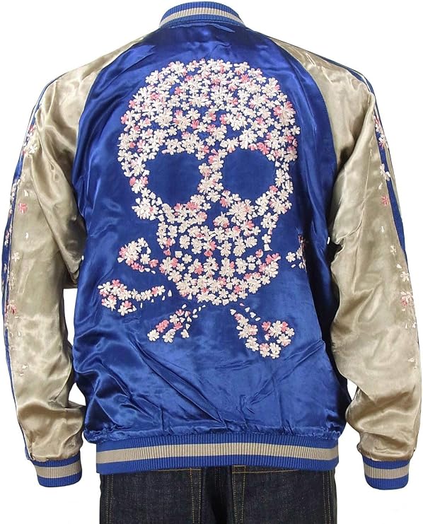 Amazon | [花旅楽団] 桜髑髏リバーシブル スカジャン SSJ-509 L