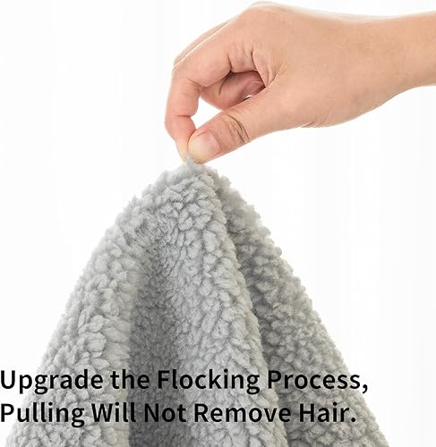 Miniatura 4 de Funda de sofá de forro polar sherpa, súper suave, divertida y esponjosa, funda de sofá modular antideslizante, protector de muebles para niños y