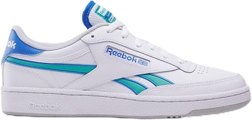 Reebok Club C Revenge Mixte Sneaker, White Kineticblue Unlshedgreen, 41 EU