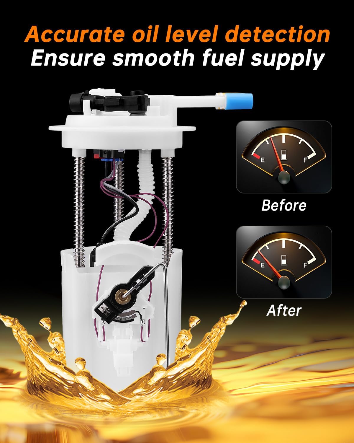 OKLPF Electric Fuel Pump Module Assembly E3508M Compatible With 2002 2003 Cadillac Escalade V8 5.3L 6.0L,2000-2003 Chevy Tahoe GMC Yukon V8 4.8L 5.3L,2001-2003 Yukon V8 6.0L GAS Fuel Type