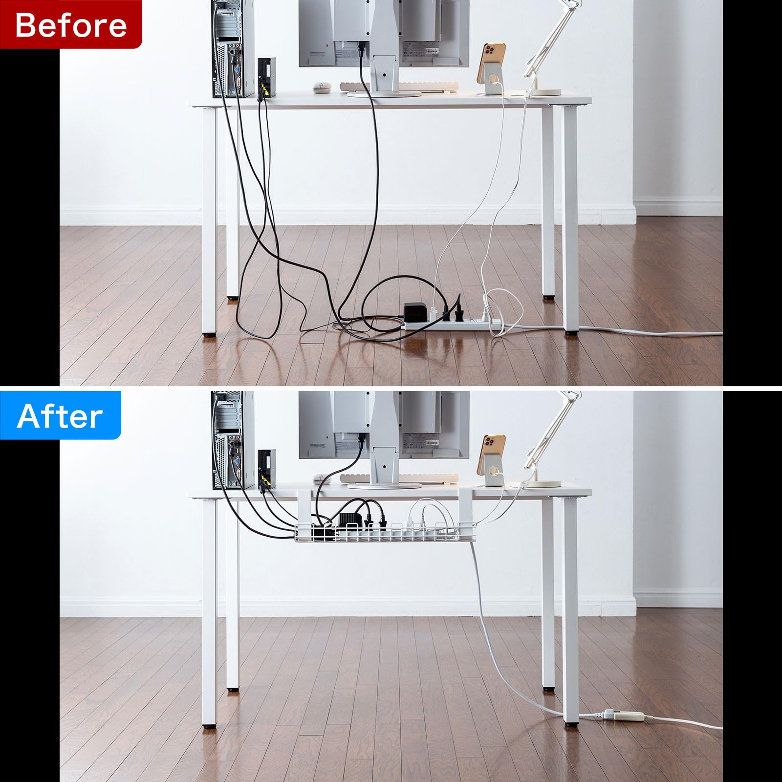 【特価商品】サンワサプライ ケーブル配線トレー ワイヤー Sサイズ 汎用タイプ サンワサプライ Sサイズ ケーブルトレー ホワイト