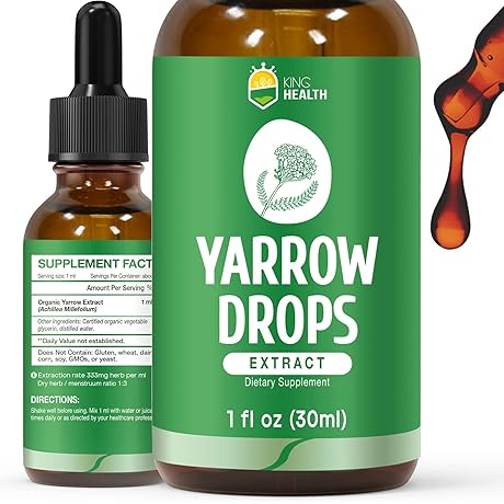 KingHealth Yarrow Herb Tincture | Organic Yarrow Liquid Extract