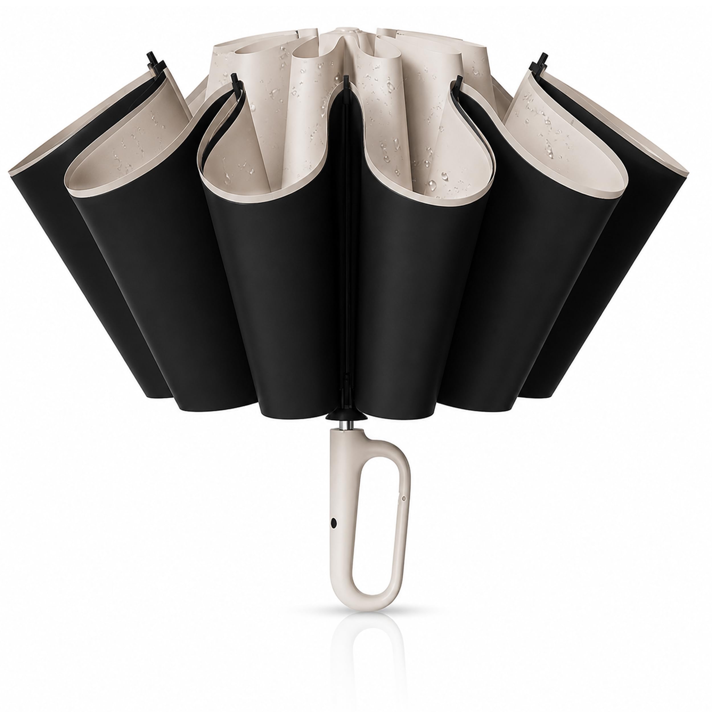 UV Reversible Umbrella with Novelty Carabiner Handle, Travel-Friendly Umbrellas for Sun & Rain Protection, Windproof Compact, Automatic Open/Close, 8 Dual Ribs, Portable Umbrella for Men and Women-image-20