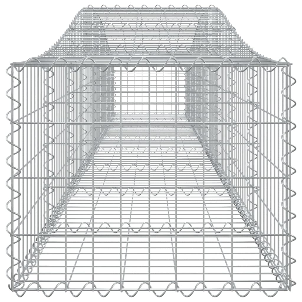 Kosze gabionowe łukowe, 7 sztuk, dźwiękochłonne bariery ogrodowe z ocynkowanego żelaza 400 x 50 x 40/60 cm, gabiony z drutem 3,5 mm do skał i żwiru