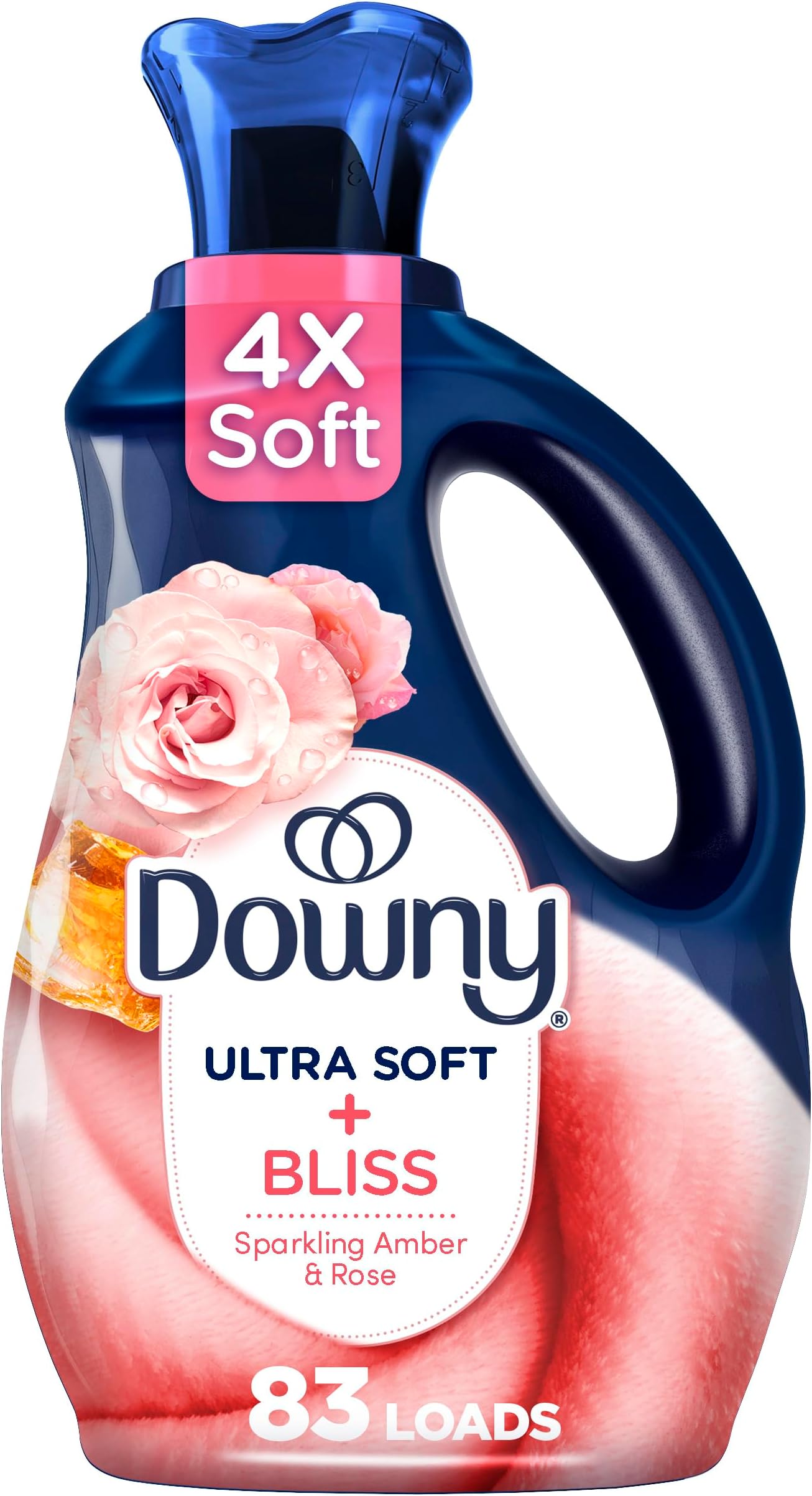 Downy Ultra Soft Fabric Softener Liquid, Bliss, Sparkling Amber and Rose, 56 fl oz, 83 Loads