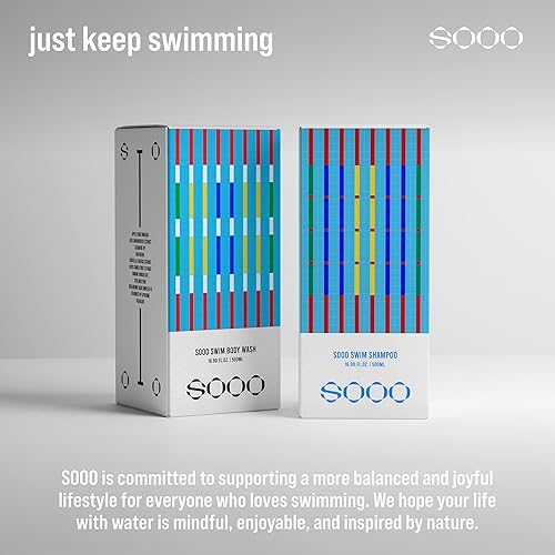 Miniatura 8 de SOOO Jabón corporal de natación de 16.9 onzas  Elimina cloro, sal y residuos para nadadores  calma e hidrata la piel después de nadar  Sin silicona