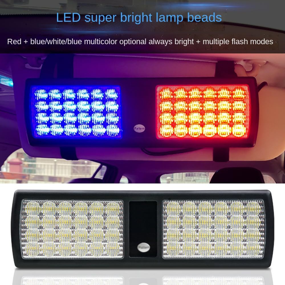 ZONTO 18Modes Ultrathin Car White LED Parabrezza Emergenza Avvertimento di Pericolo Lampada Lampeggiante Luci Stroboscopiche della Polizia Pannello Parasole