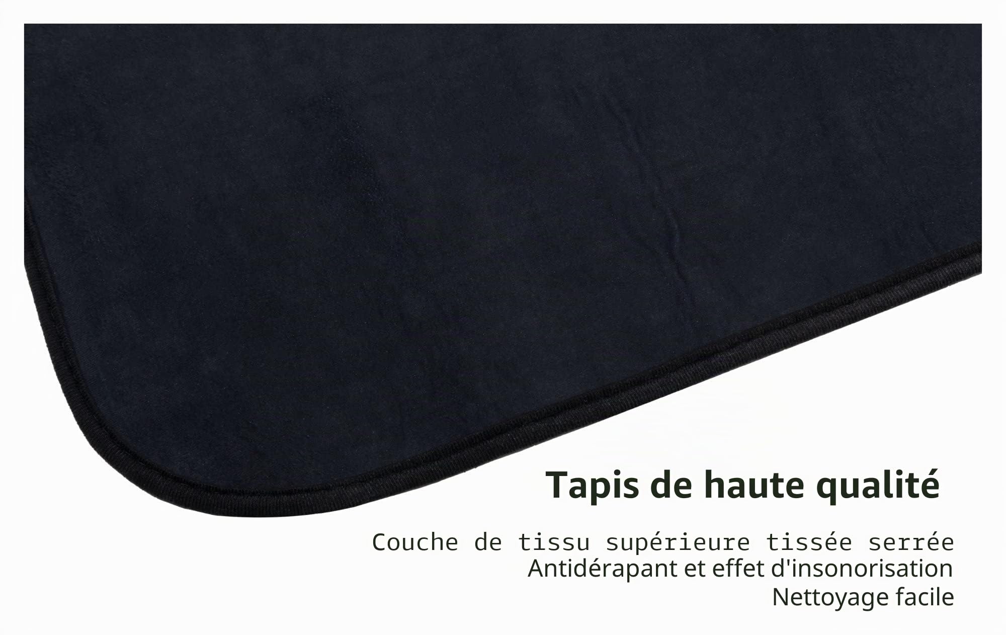 Stagecaptain DTB-1620 BK Tapis de Batterie Noir - Tapis de Batterie Moyen - 160 x 200 cm - Surface Tissée Serrée - Dessous Antidérapant - avec Bande Auto-Agrippante - Housse de Transport - Noir