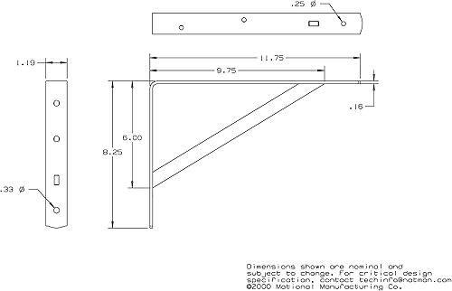 Miniatura 4 de National Hardware N301-630 111BC Soporte de estante súper resistente en blanco, 12 pulgadas
