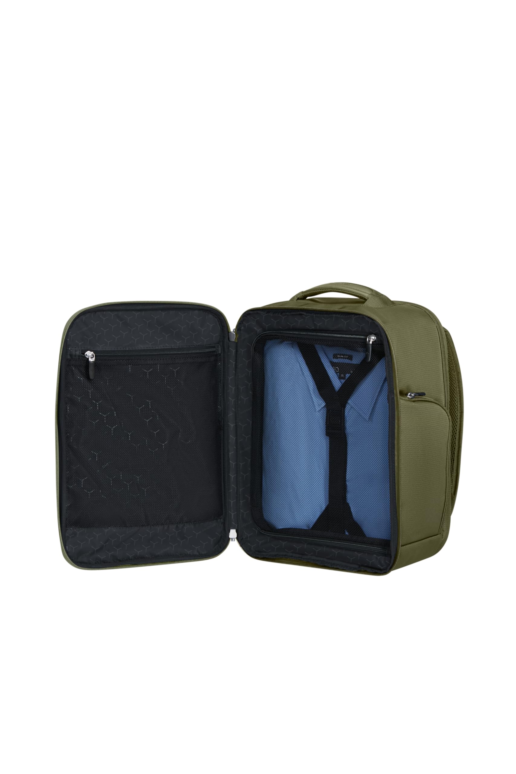 Samsonite Spark SNG Eco - Mochila de Cabina 40x30x20 cm - Equipaje de Mano para Ryanair, Wizz Air & Vueling, Bolsa Bajo Asiento con Compartimento Portátil 15.6", 26 L, 0.80 KG, Verde (Olive)