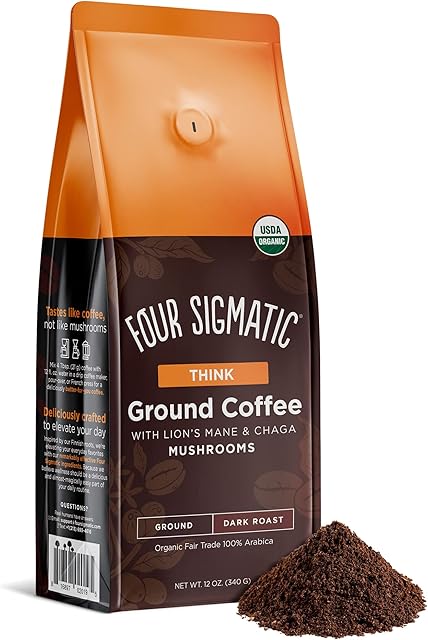 Four Sigmatic Mushroom Ground Coffee with Lion's Mane, Think, Dark Roast, 340g