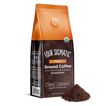 Four Sigmatic Calm Mushroom Cacao + Focus Ground Coffee Bundle | Organic Instant Cacao with Reishi to Support Calm, and Organic Coffee with Lion's Mane and Chaga for Better Focus and Immune Support