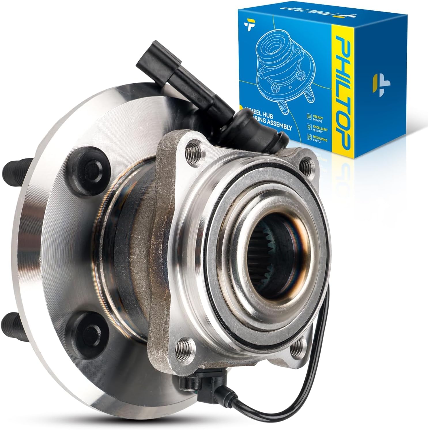 PHILTOP Rear 512440 Wheel Hub Bearing for Equinox 2010-2017, Terrain 2010-2017, w/ABS, 5 Lugs, 1 PC
