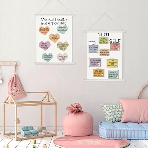 Miniatura 4 de Gersoniel 3 piezas de notas para la auto-terapia, decoración de oficina, pósteres de salud mental, carteles calmantes de esquina, psicología,