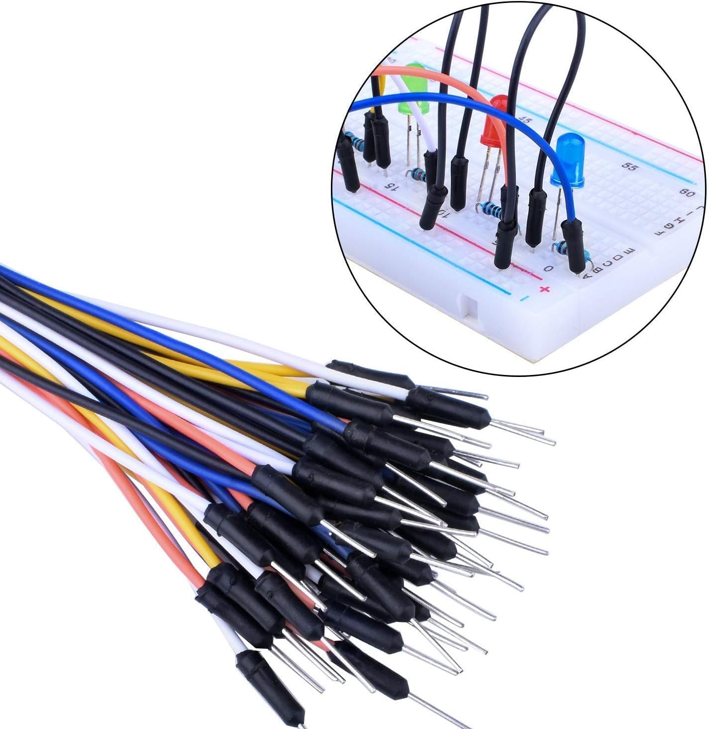 GTIWUNG Basetta Piastra Sperimentale Breadboard Kit, 3 Pezzi 400 Punti Mini Breadboard + 195 Pezzi Cavetti Jumper Filo Multicolore Wire Kable