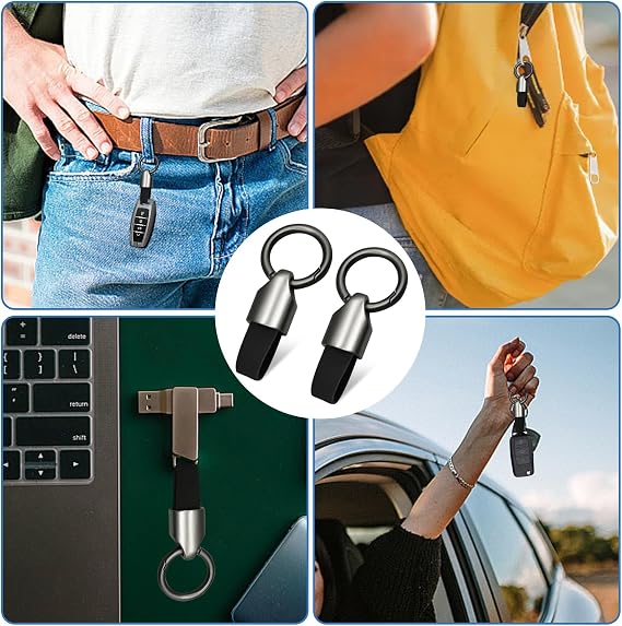 2Pcs Car Key Chain Clip, Leather Keychain Key Fob Keychain, Key Chain Rings for Car Keys, Key Fob Holder Keychain with Keyrings Zinc Alloy Buckle, Multifunctional Keychain Ring Holder for Men Woman