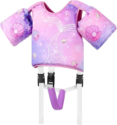 Miniatura 7 de MoKo Chaleco de natación para niños pequeños, chaqueta de natación de dibujos animados para niños que pesan de 22 a 66 libras, flotadores para niños