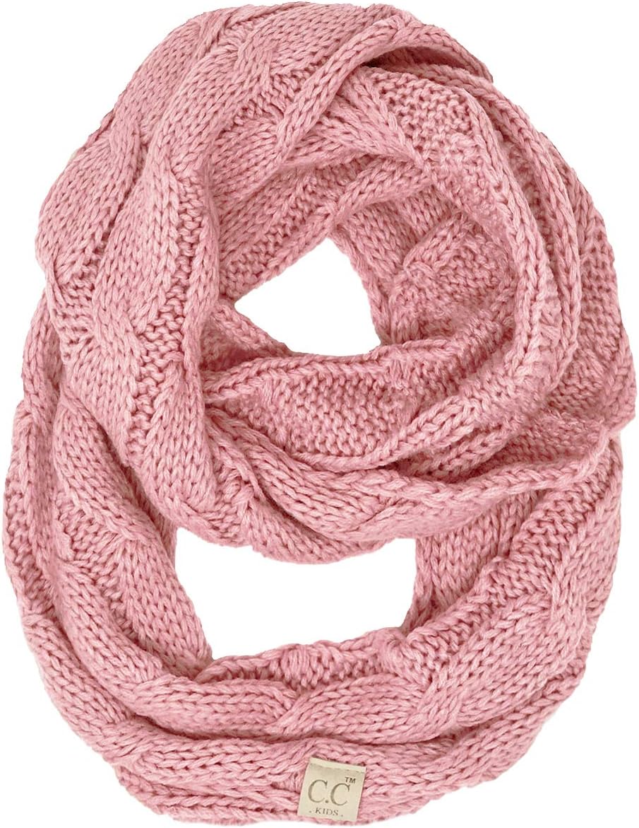 Funky Junque Kids Scarf Baby Toddler Matching Cable Knit Winter Infinity Circle Wrap