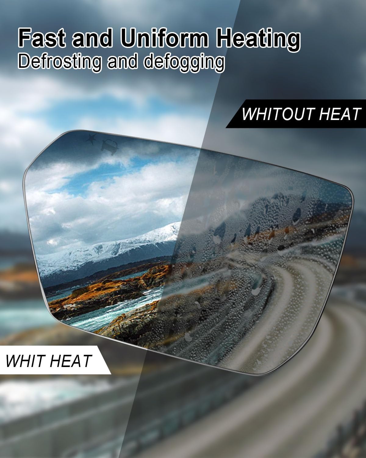 Driver Side Mirror Glass Fit for GMC Terrain Chevy Equinox 2018-2024 Replace 23406428 GM1324207, Left Mirror Glass Lens with Heated Blind Spot Detection