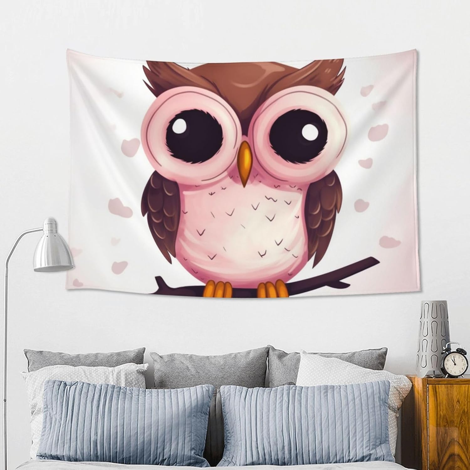 LZQPOEAS Cute owl Tapestry Wide Wall Hanging Lightweight Wall Blanket Aesthetic Tapestry Poster Vintage Mural Art Background Wall Hanging for Bedroom Living Room Dorm Home Decor 60 X 40 Inch image 5