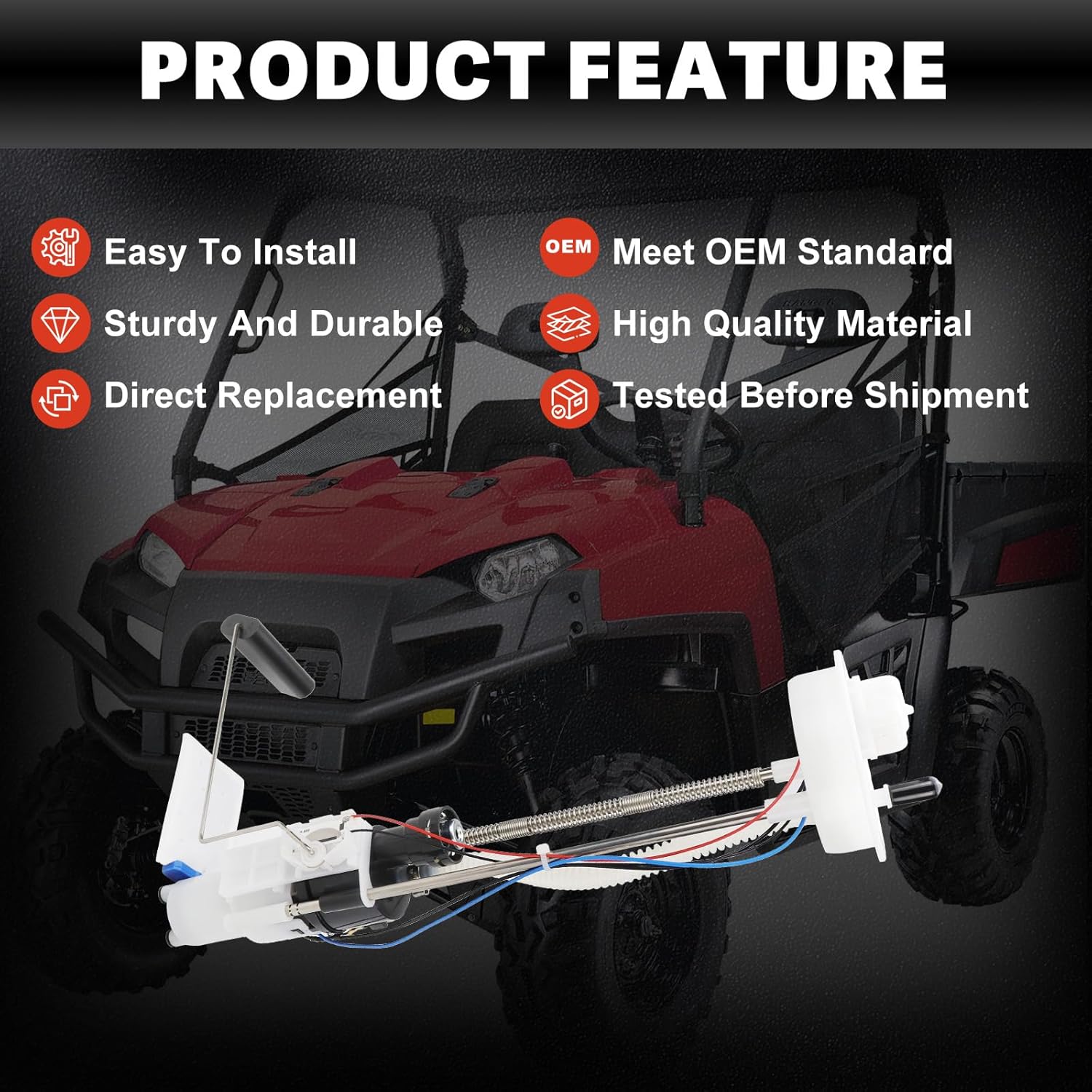 USTAR Fuel Pump Assembly Compatible with Polaris Ranger 800 EFI/EPS/Crew/LE Replace# 2204402 47-1012 2522139