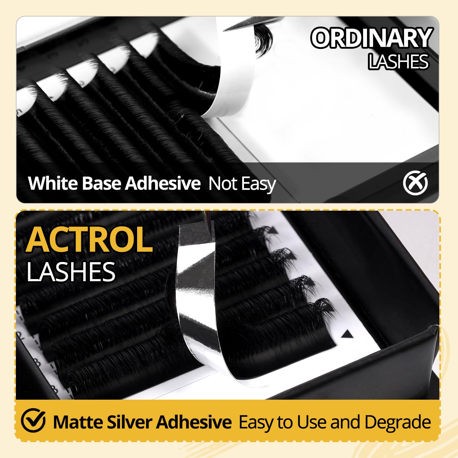 ACTROL 3D Easy Fan Lashes 0.05 C Curl 8-15mm Mixed Eyelash Extensions Tray, Self Fanning Volume Lashes, Faux Mink - Image 2