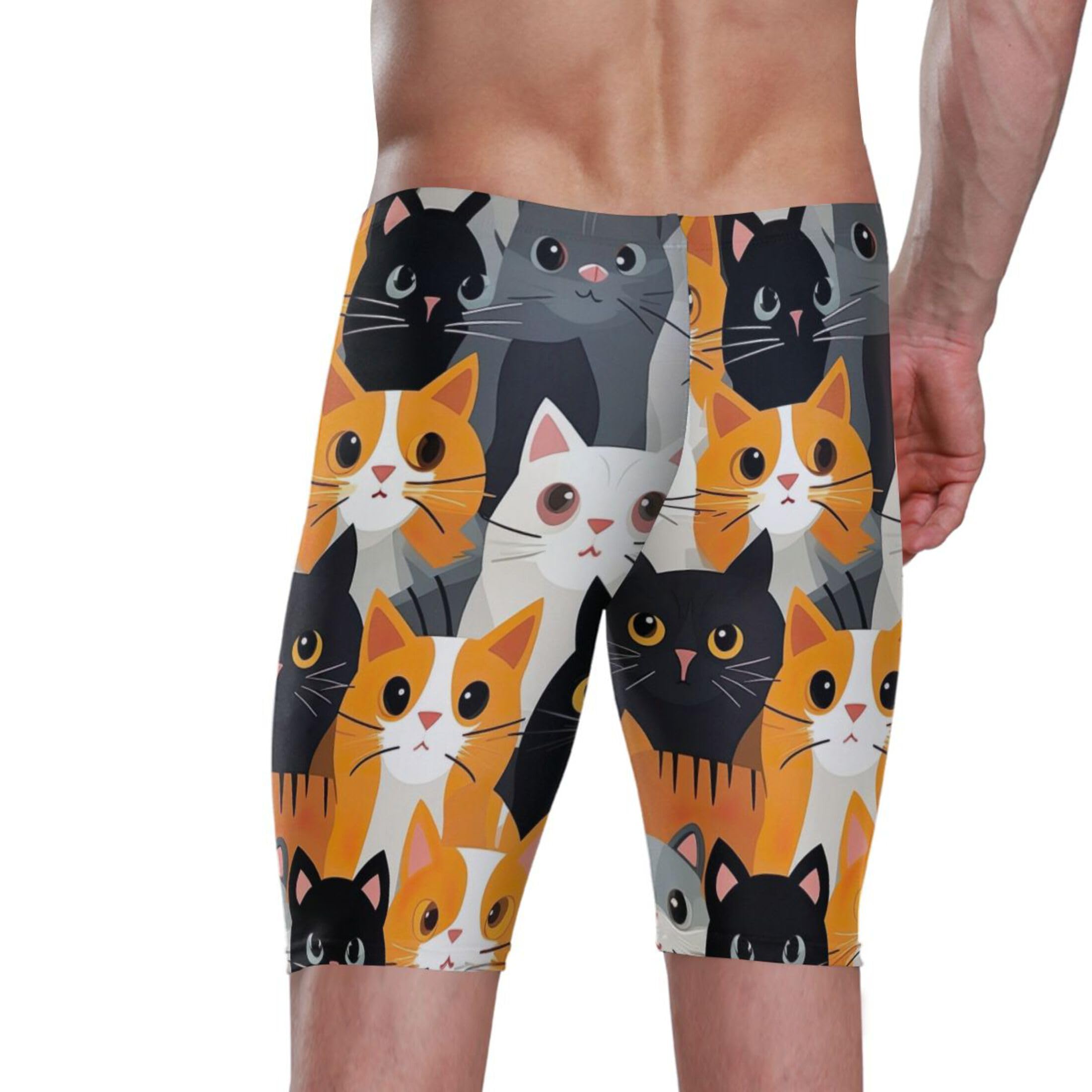 Cute Cat Mens Swim Jammers Swimsuit XL B0400242