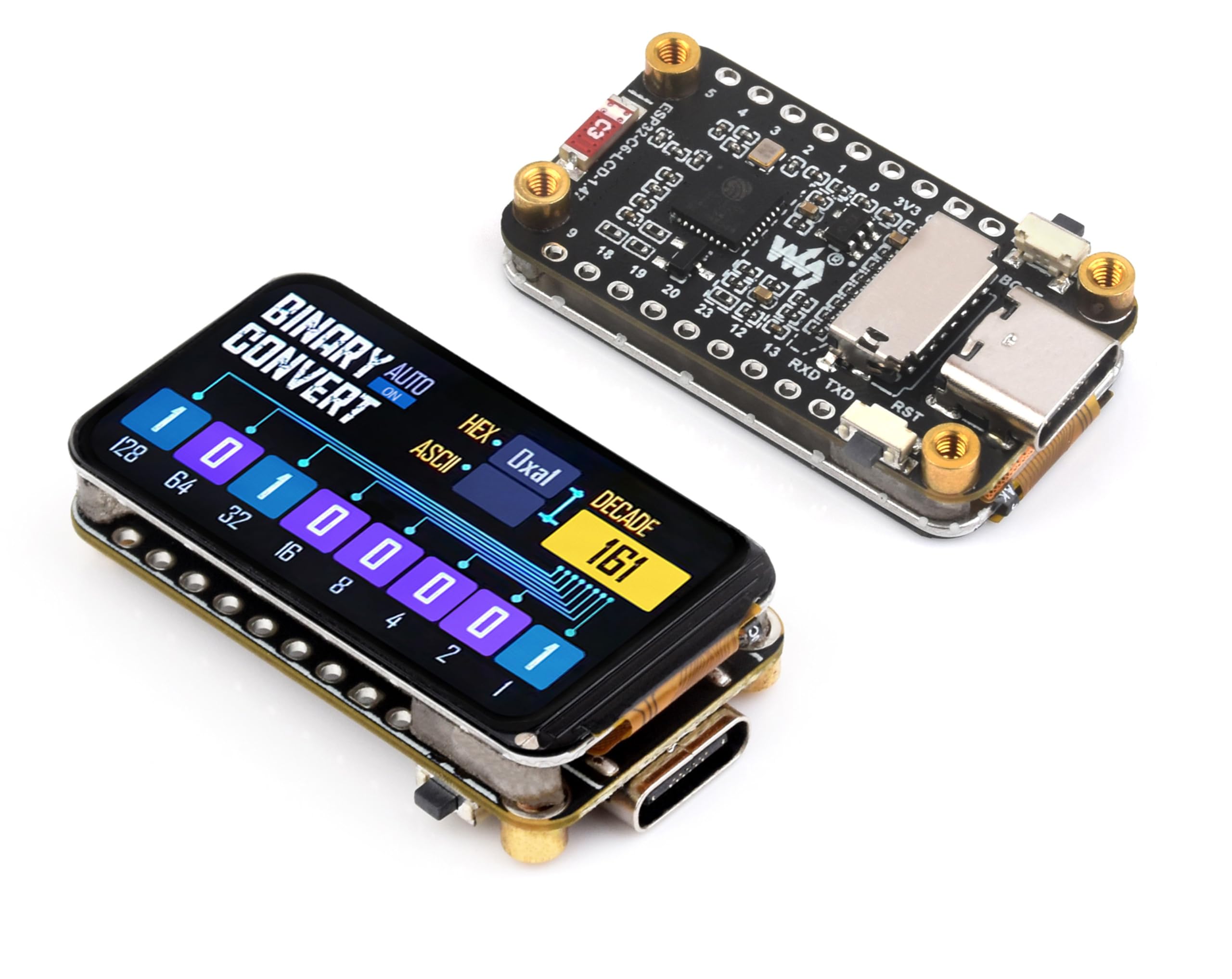 ESP32-C6 Microcontroller Board with 1.47inch LCD Display 172×320 262K RGB Color, with Colorful RGB LED, Support W-iF-i & BLE, ESP32-C6 Suitable for AIoT Applications