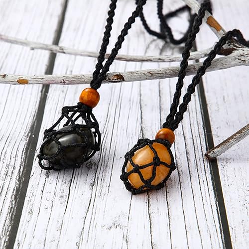 Miniatura 4 de Shappy 3 piezas de cordón de collar vacío soporte de piedra colgante soporte de piedra ajustable collar collar collar soporte de piedra collar