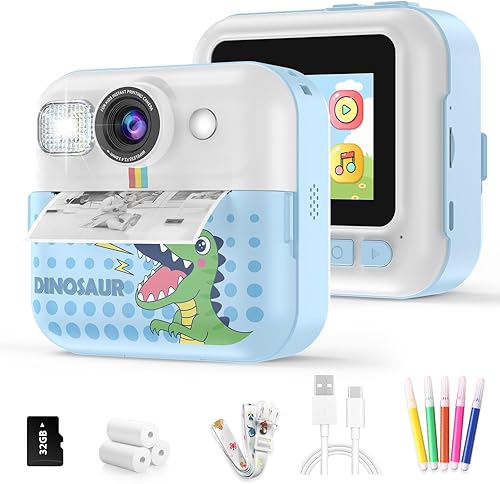 Miniatura 13 de Cámara de impresión instantánea para niños, cámara digital de video para niños, cámara de impresión para niños pequeños, regalos de Navidad,