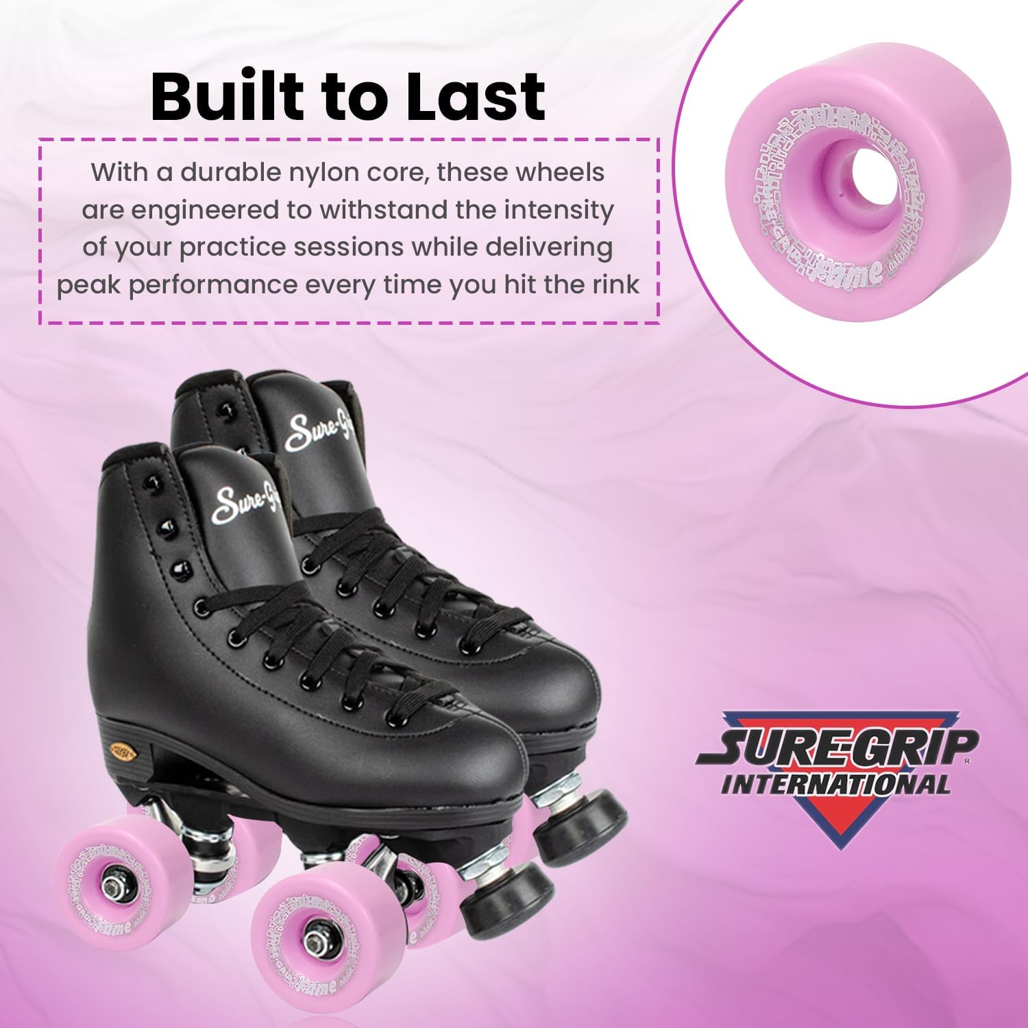 Sure-Grip Fame Indoor Wheels - Durable Nylon Build with Durometer of 95A and Diameter of 57mm - Ideal for Artistic Skating on Smooth Surfaces - Comes in Diverse Color Options - Set of 8 Wheels