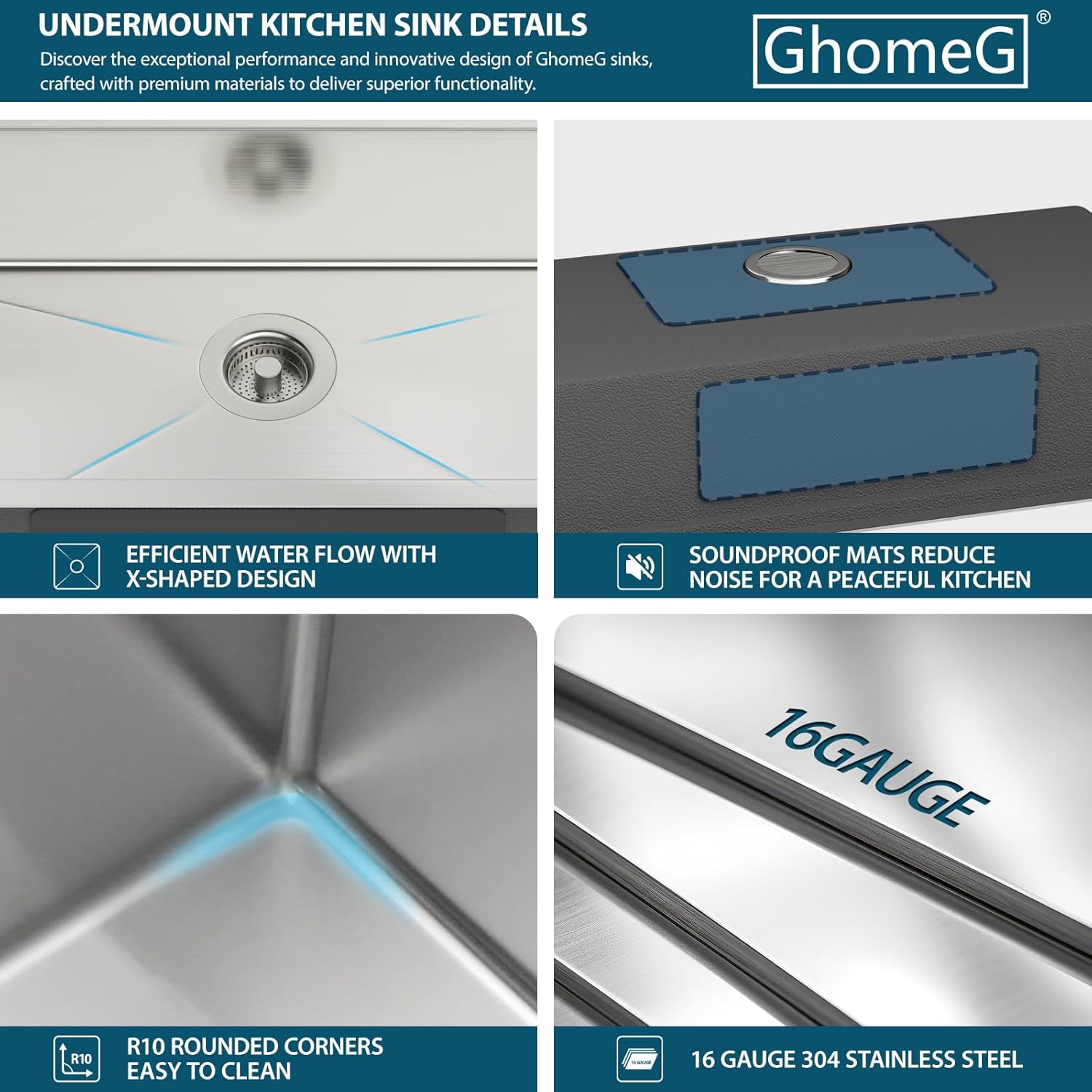 33 Inch Undermount Kitchen Sink 33x18 Inch Workstation Undermount Sink Stainless Steel 16 Gauge 8 In Deep Single Bowl Under Counter with Accessories