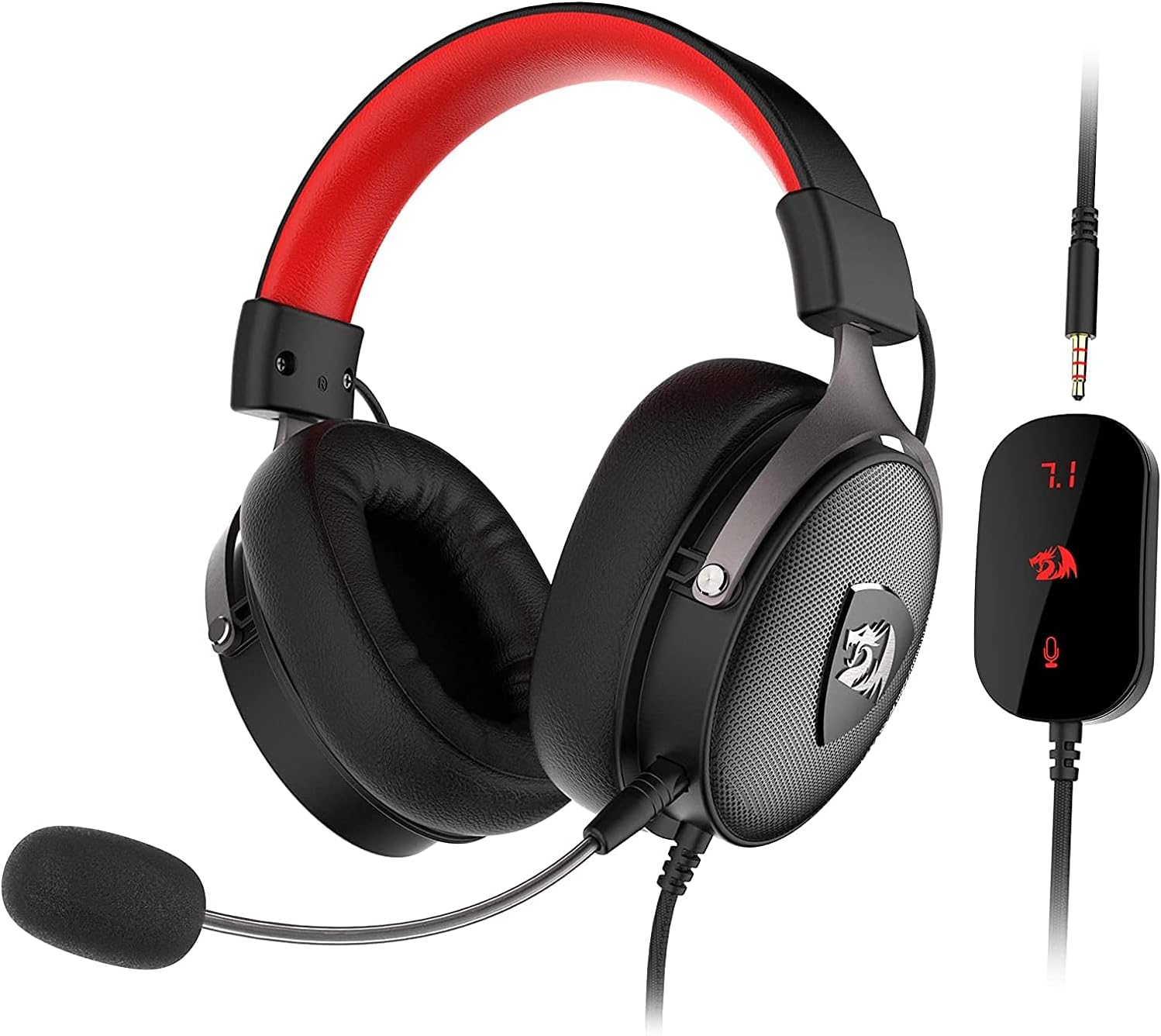 Redragon H520 Icon Wired Gaming Headset, 7.1 Surround Sound Memory
