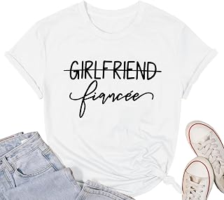 Girlfriend Fiancee Shirt Women Cute Engagement T-Shirt from Miss to Mrs Gift for Bride Honeymoon Vacation Announcement Top