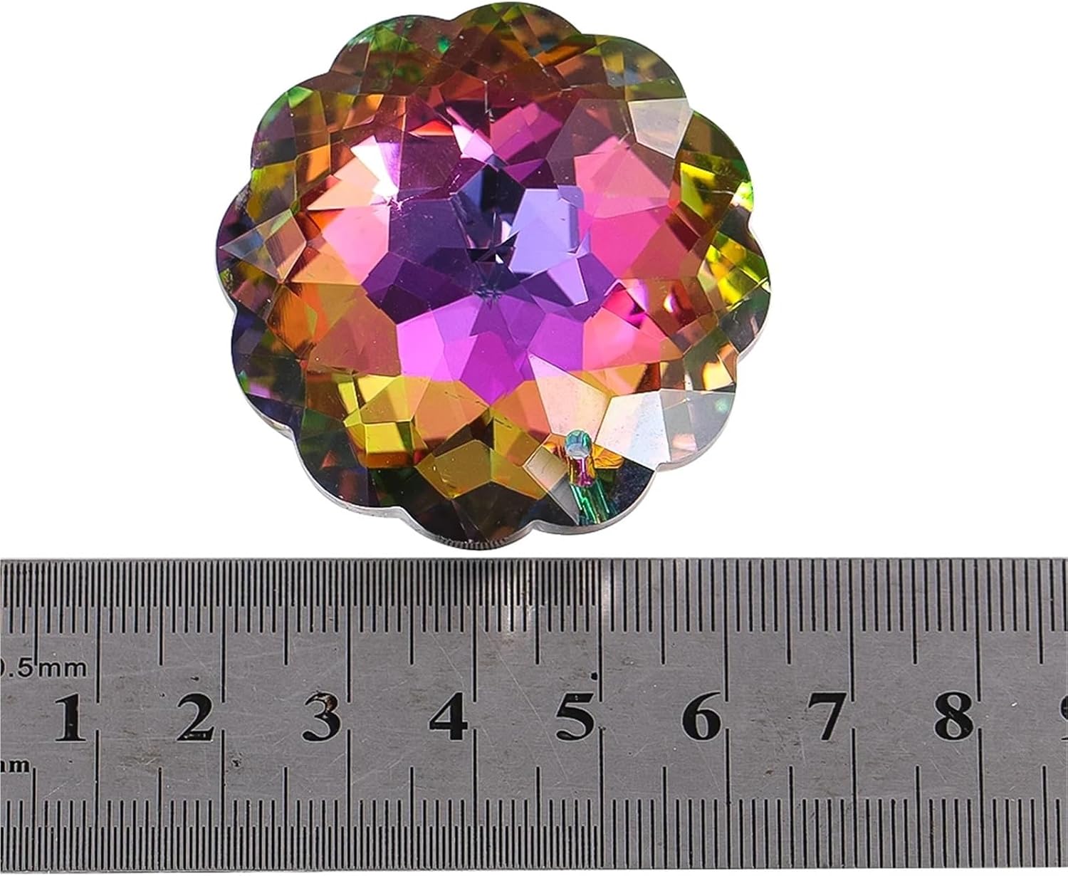 45MM Mandala Crystal Prism Pendant Suncatcher 10Pcs for Sun Flower Daisy Chandelier Decor
