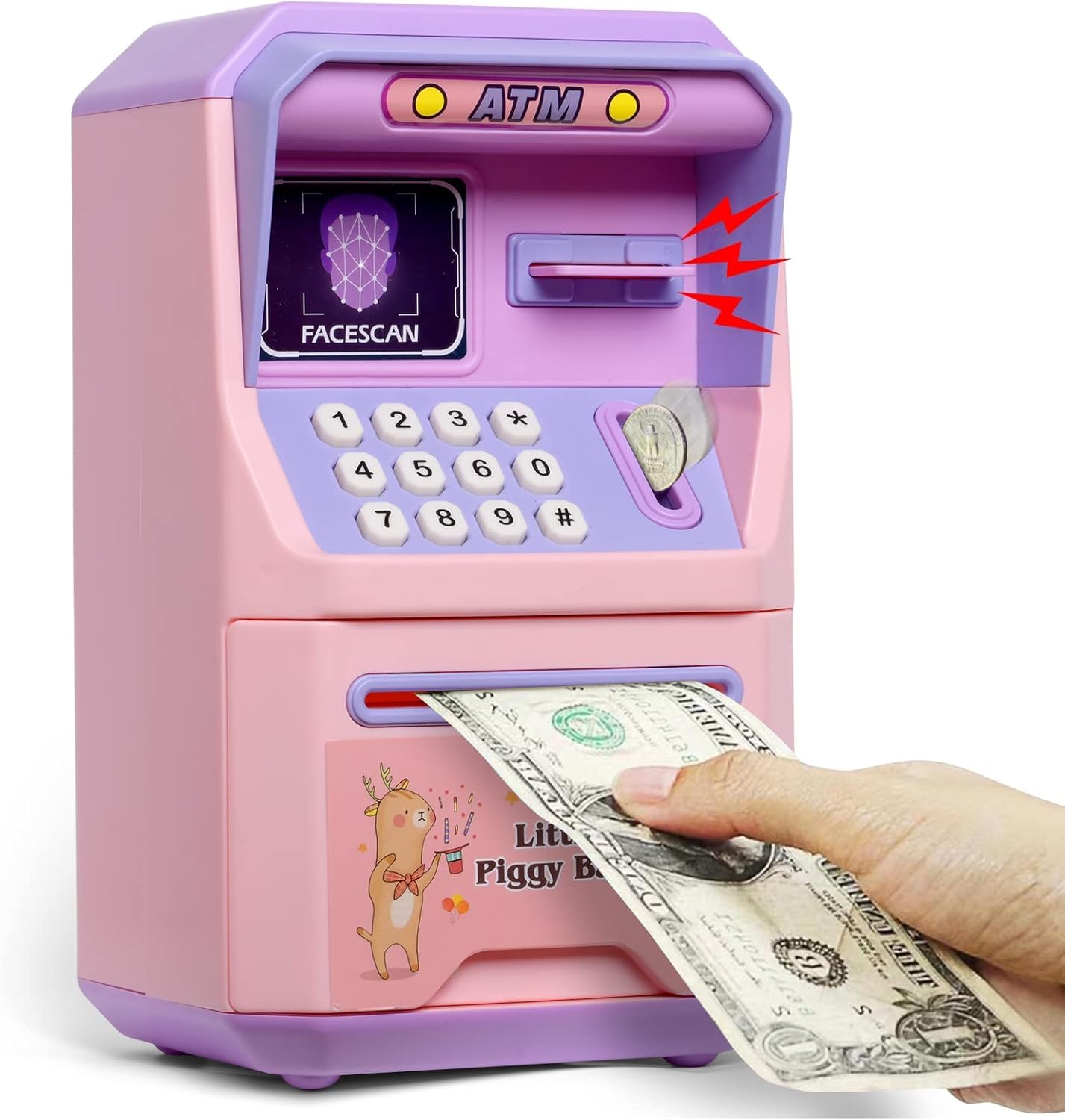 Amazon.co.jp: YJZOSXY 子供用 電子貯金箱 ATM型 お金の学習玩具 3歳