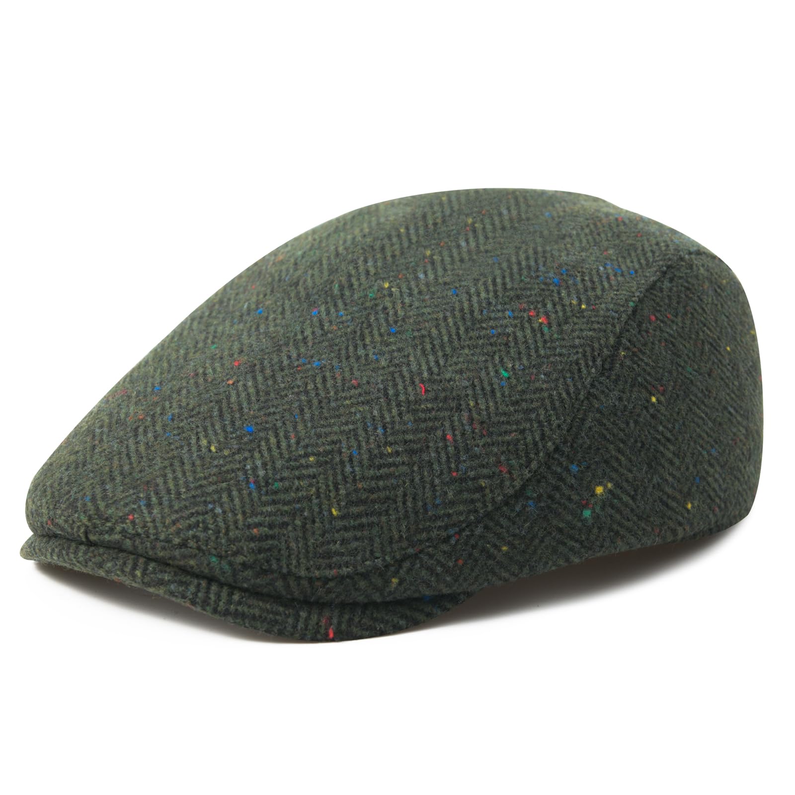 FEINION Men Wool Blend Flat Cap Tweed Newsboy Ivy Hat