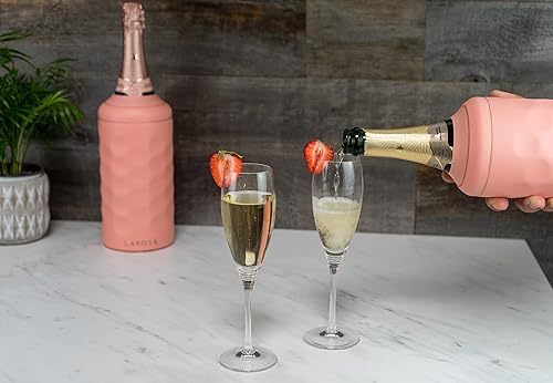 Miniatura 5 de Juego de caja de regalo, enfriador de vino con 2 vasos de vino sin tallo, ideas de regalo para entusiastas del vino y champán, juego de regalo para