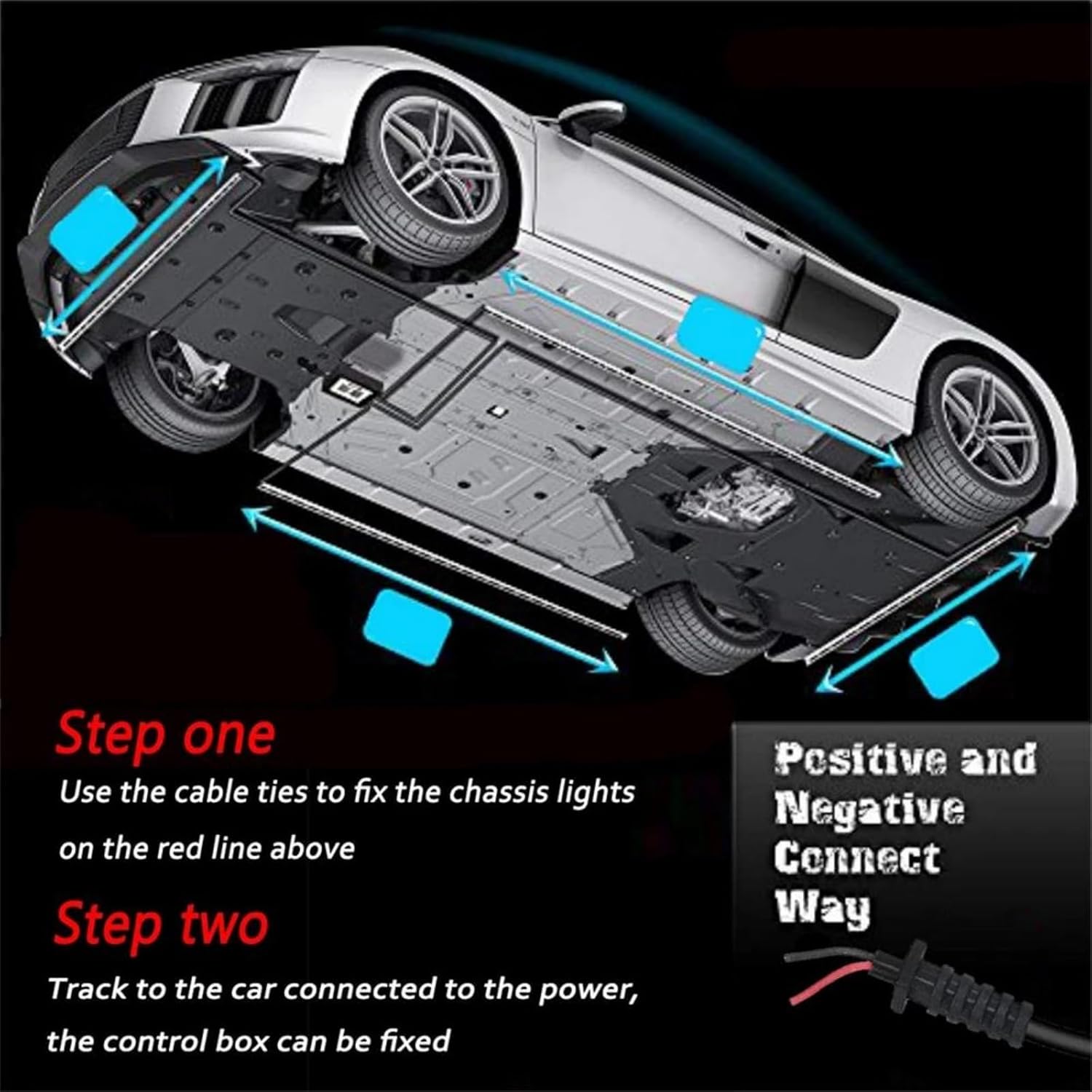 Neon LED RGB Car Underglow Bottom Light Remote/APP Control Flexible Waterproof LED Strip Car Underbody Light Decorative Lamp,90 * 120