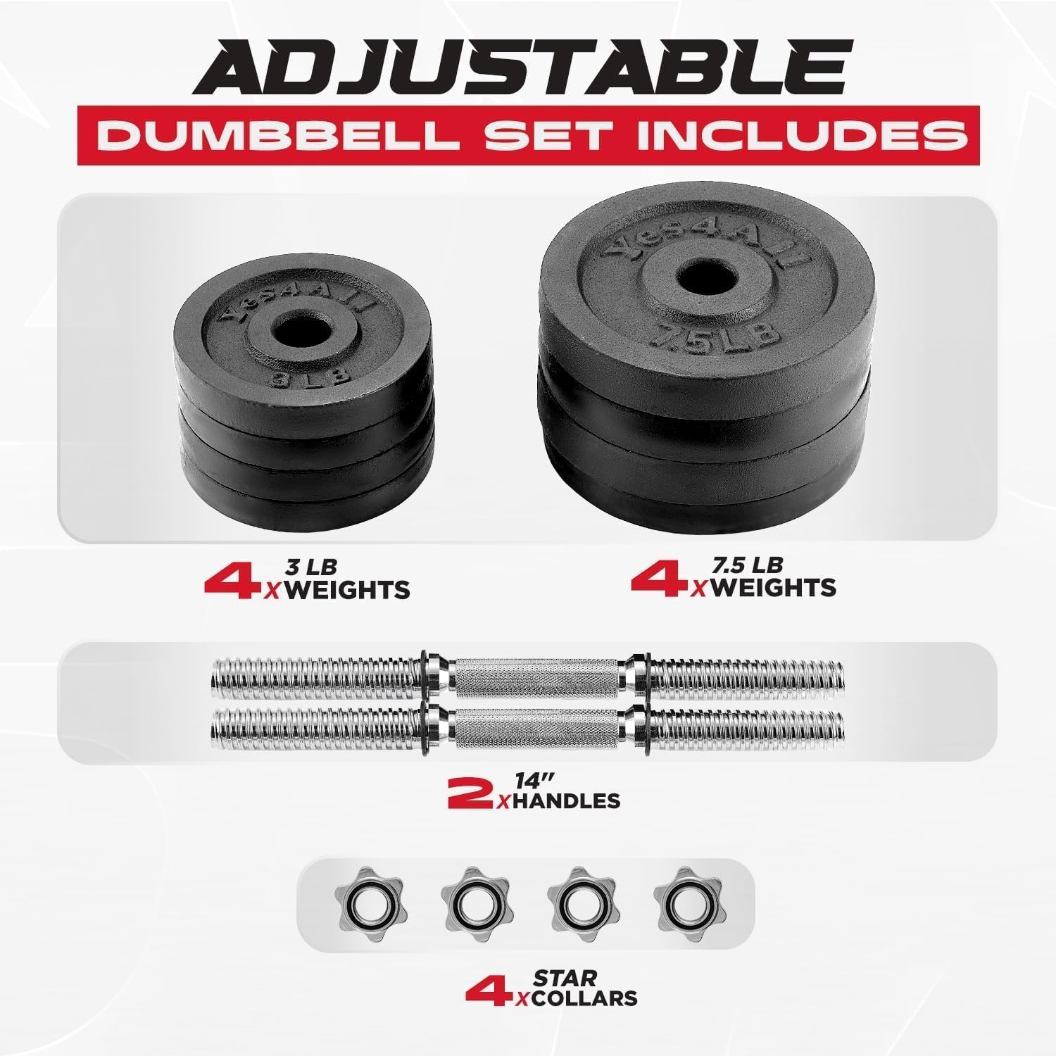 Yes4All Old School Adjustable Dumbbell Set with Weight Plates, Star Lock Collars/Connector, 40lbs to 200lbs Adjustable Weight Plates Set image 2