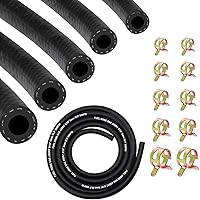 Tanbupu 6.6ft Fuel Line Hose Kit 5PCS + 50 Clamps | 3/16"-1/2" ID 300PSI SAE J30R7 NBR Rubber for Cars, ATVs, Small Engines