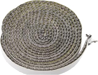 Black Flat Stove Rope Glass Seal 10mm Wide x 3mm Thick Fiberglass Fireplace Gasket for Stove Door Seals, Heat Resistant Expansion Joint Packing, Oven and Furnace Seals, 2 Meter Length(10mm)