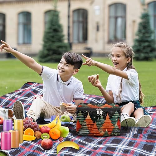 Miniatura 3 de Christmas Tree Fun Style Insulated Lunch Bag Women Reusable Lunch Tote Square Meal Bag for Adults Men Cooler Lunch Box for Work Travel Picnic Food