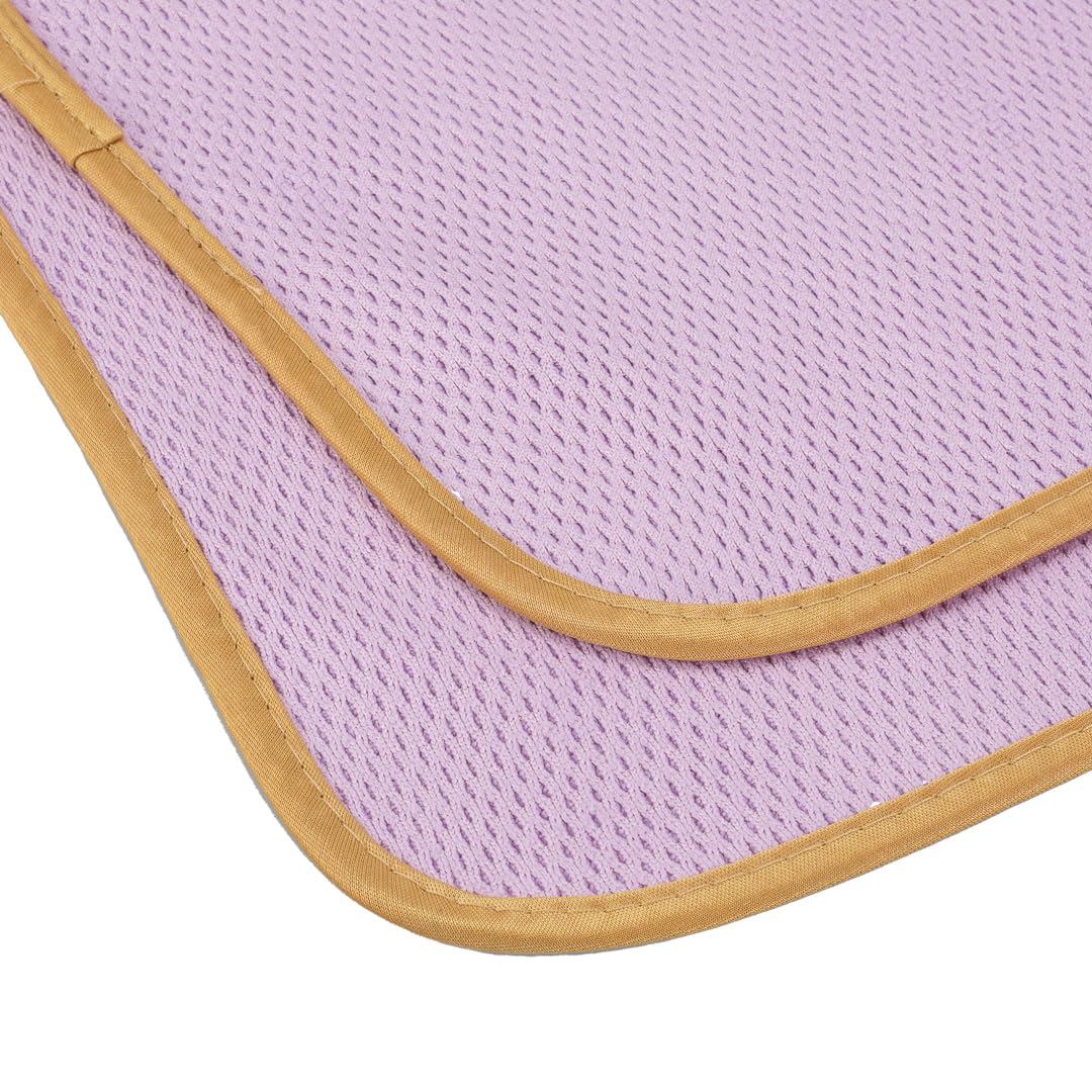 Maxshine 520GSM 3 paños de Microfibra para Limpieza de Detalles de Coche, Color Morado con Borde de Seda Amarilla, 50 x 70 cm