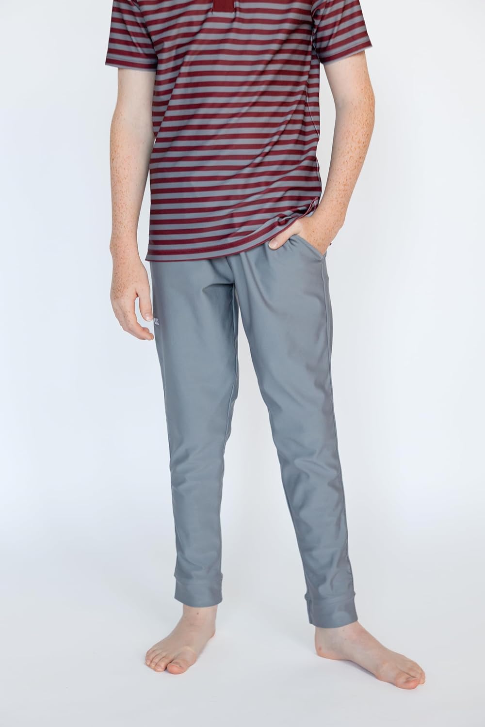 Boy's Warm Up Jogger Lightweight Stretch Athletic Pants Pockets Sizes 2-16 - Image 2