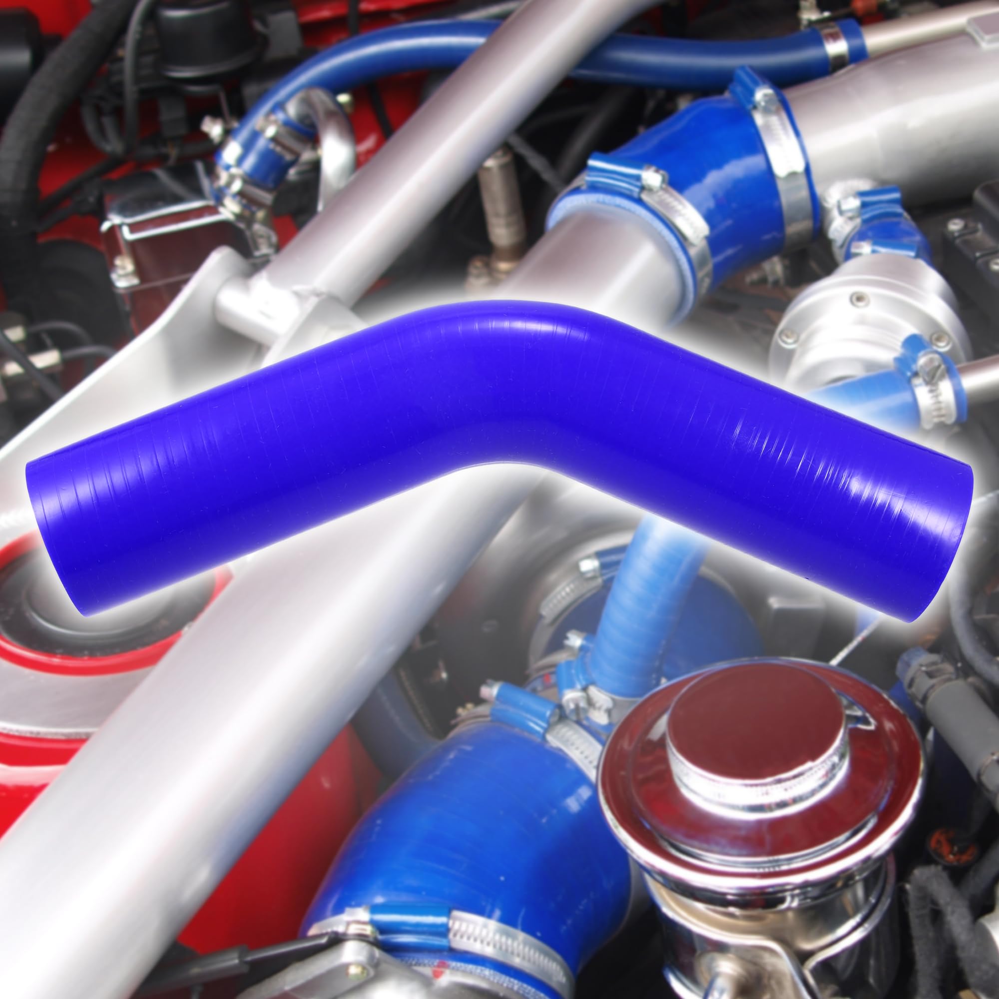 A ABSOPRO Manguera De Silicona 45 Grados 1Pc Para Intercooler Turbo | Grosor 5Mm, Diámetro Interior 45Mm, Diámetro Exterior 55Mm, Longitud 150Mm, Temperatura De Trabajo -60°C A 300°C, Universal